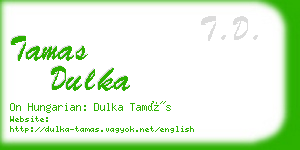 tamas dulka business card